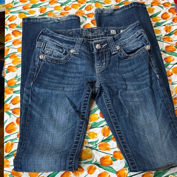 Miss Me Women's Boot Cut Jeans - Dark Blue, Size 24, MAKE AN OFFER - Picture 2 of 10
